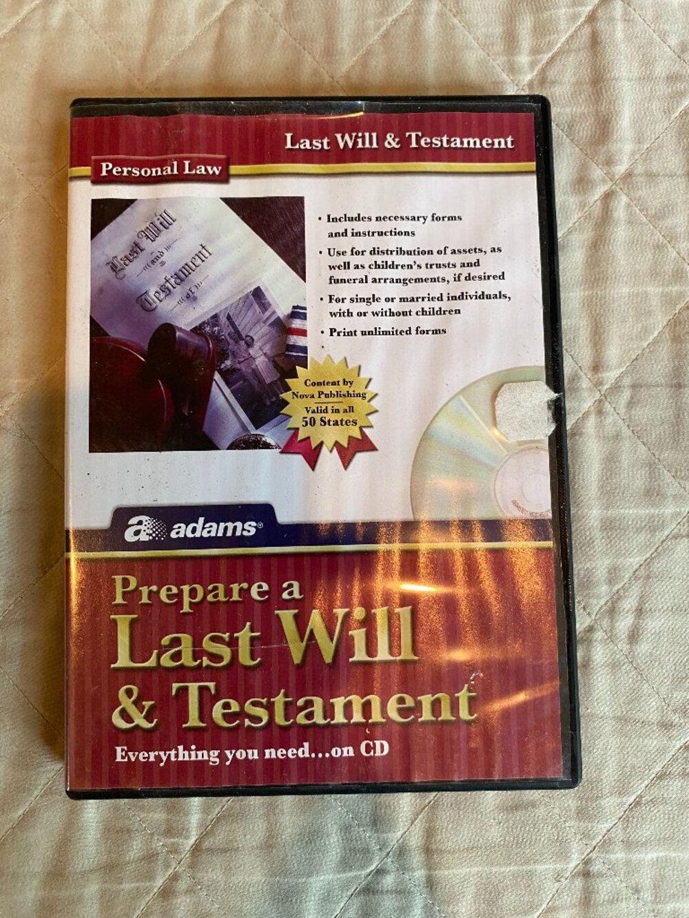 Prepare a Last Will & Testament CD